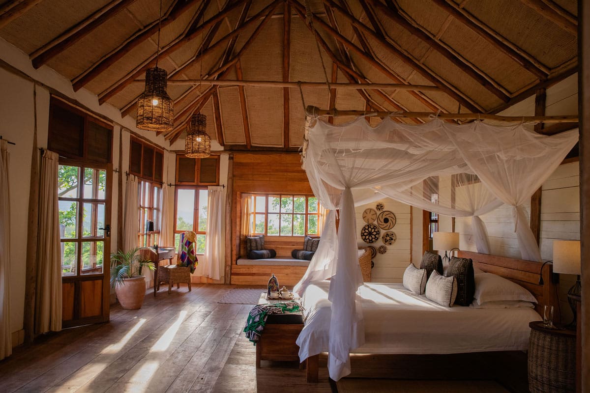 Sunlit suite at Kyambura Gorge Lodge